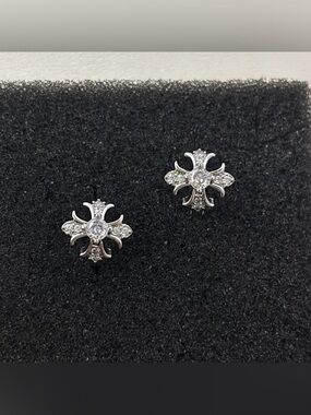 13mm CZ Cross Hoop Earrings for Men Women Streetwear Punk Hip Hop Unisex Earring